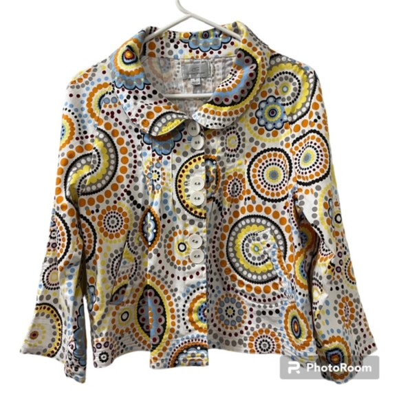Casual Studio Womens Multicolor Paisley Print Cotton Blend Blazer Size Medium - Picture 1 of 10